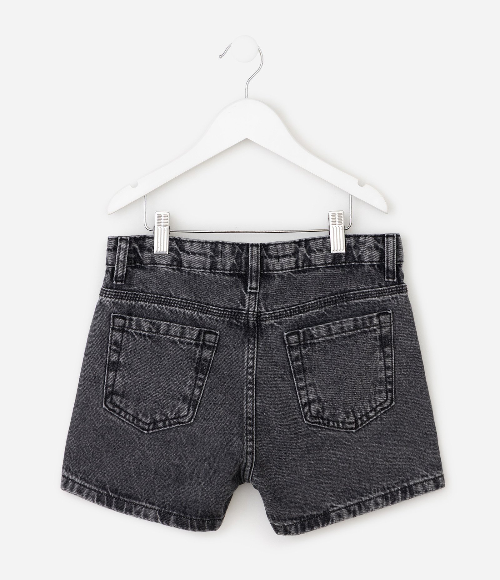 Short Infantil Jeans Reto – Tam 5 a 16 Anos Preto 3
