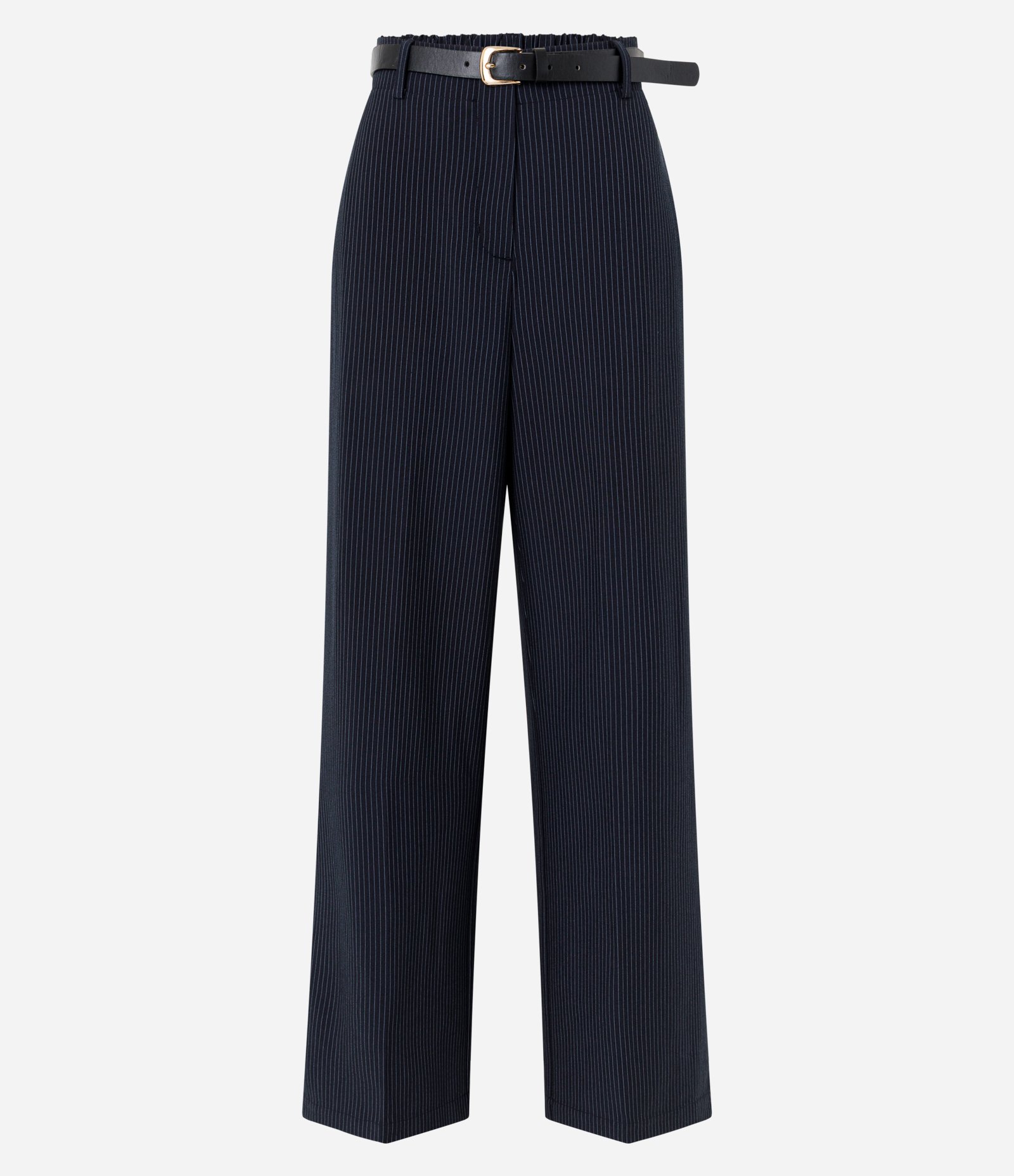 Calça Reta Alfaiatada com Estampa Listrada Azul 5