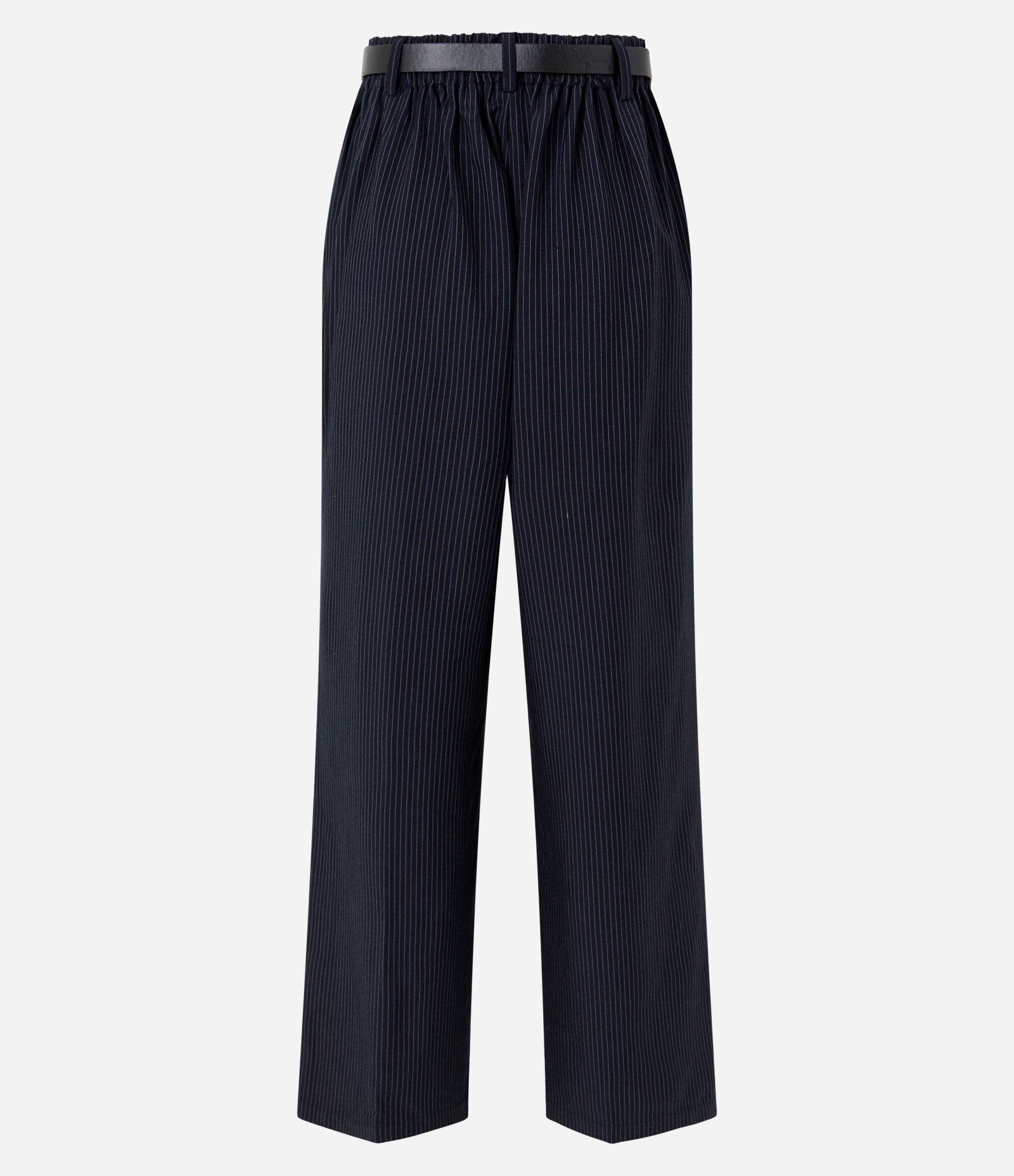 Calça Reta Alfaiatada com Estampa Listrada Azul 6