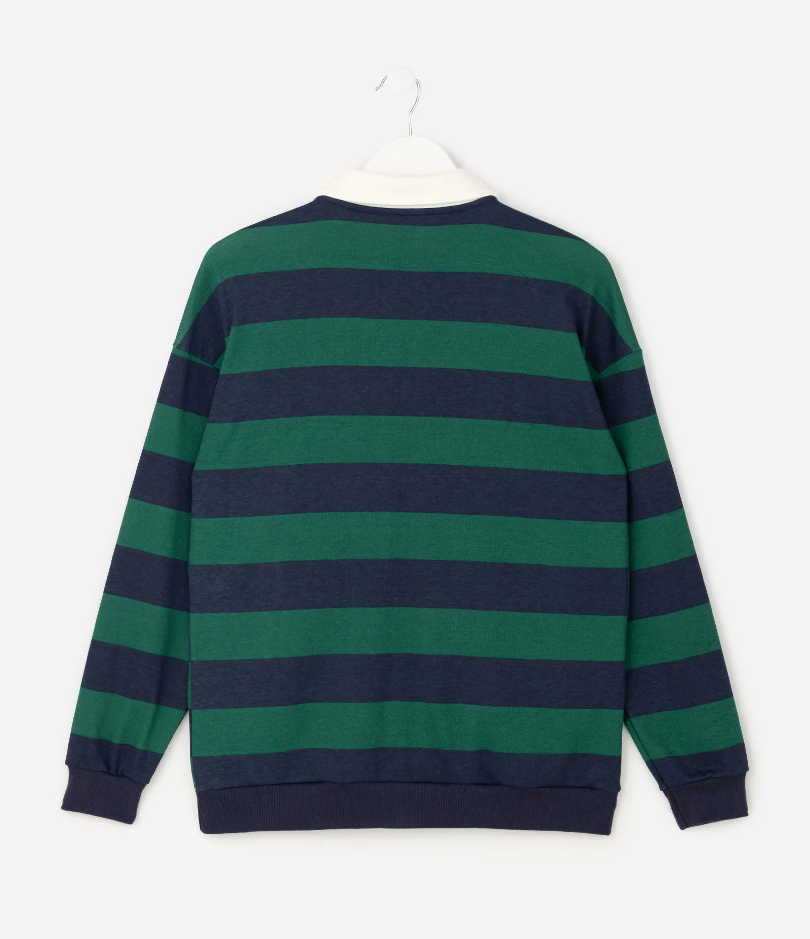 Camiseta Infantil Polo Listrada com Lettering – Tam 5 a 14 Anos Verde/Azul 2