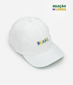 Boné Infantil com Bordado Brasil e Detalhes na Aba – Tam U