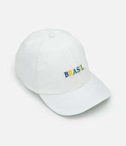 Boné Infantil com Bordado Brasil e Detalhes na Aba – Tam U