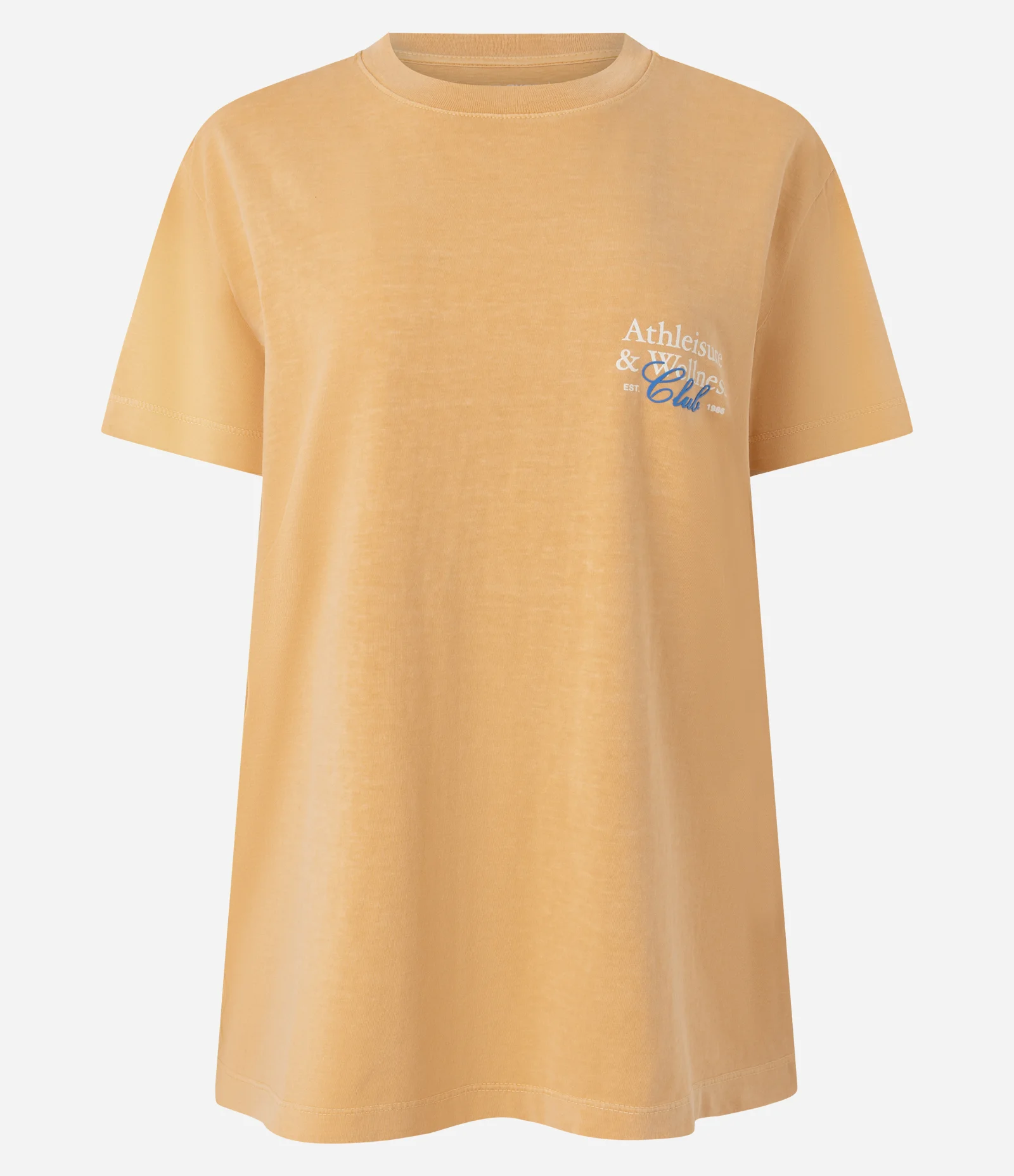 Camiseta Esportiva Oversized em Algodão com Lettering Athleisure & Wellness Laranja 1