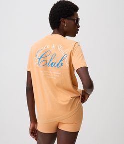 Camiseta Esportiva Oversized em Algodão com Lettering Athleisure & Wellness