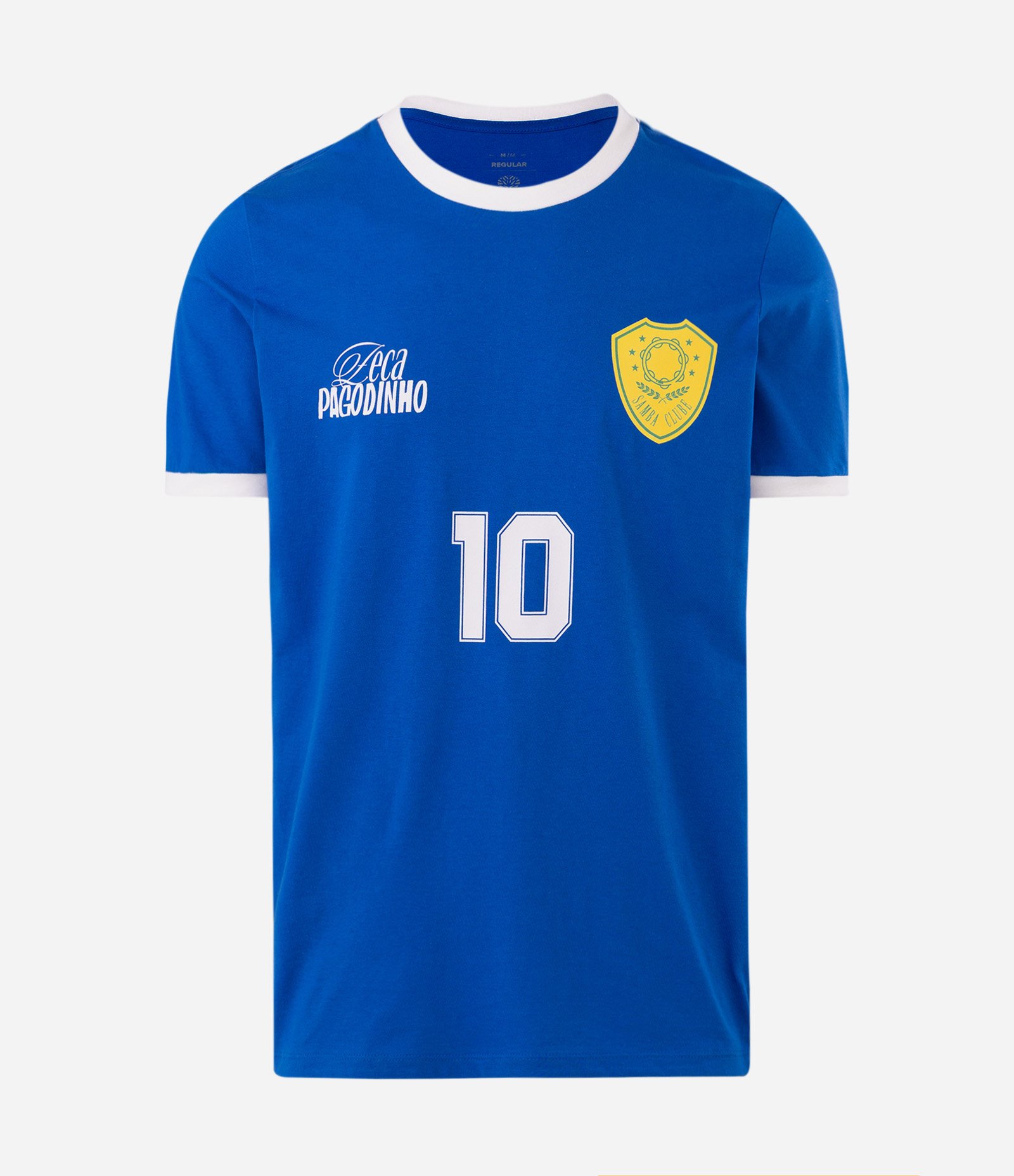 Camiseta Regular em Algodão com Estampa Zeca Pagodinho Azul 3
