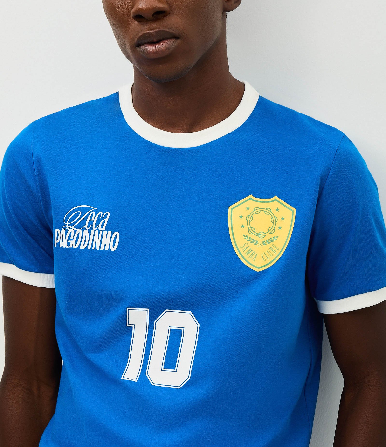 Camiseta Regular em Algodão com Estampa Zeca Pagodinho Azul 1