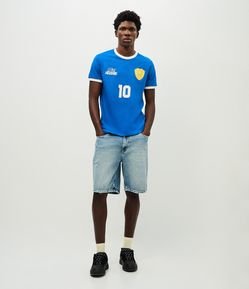 Camiseta Regular em Algodão com Estampa Zeca Pagodinho