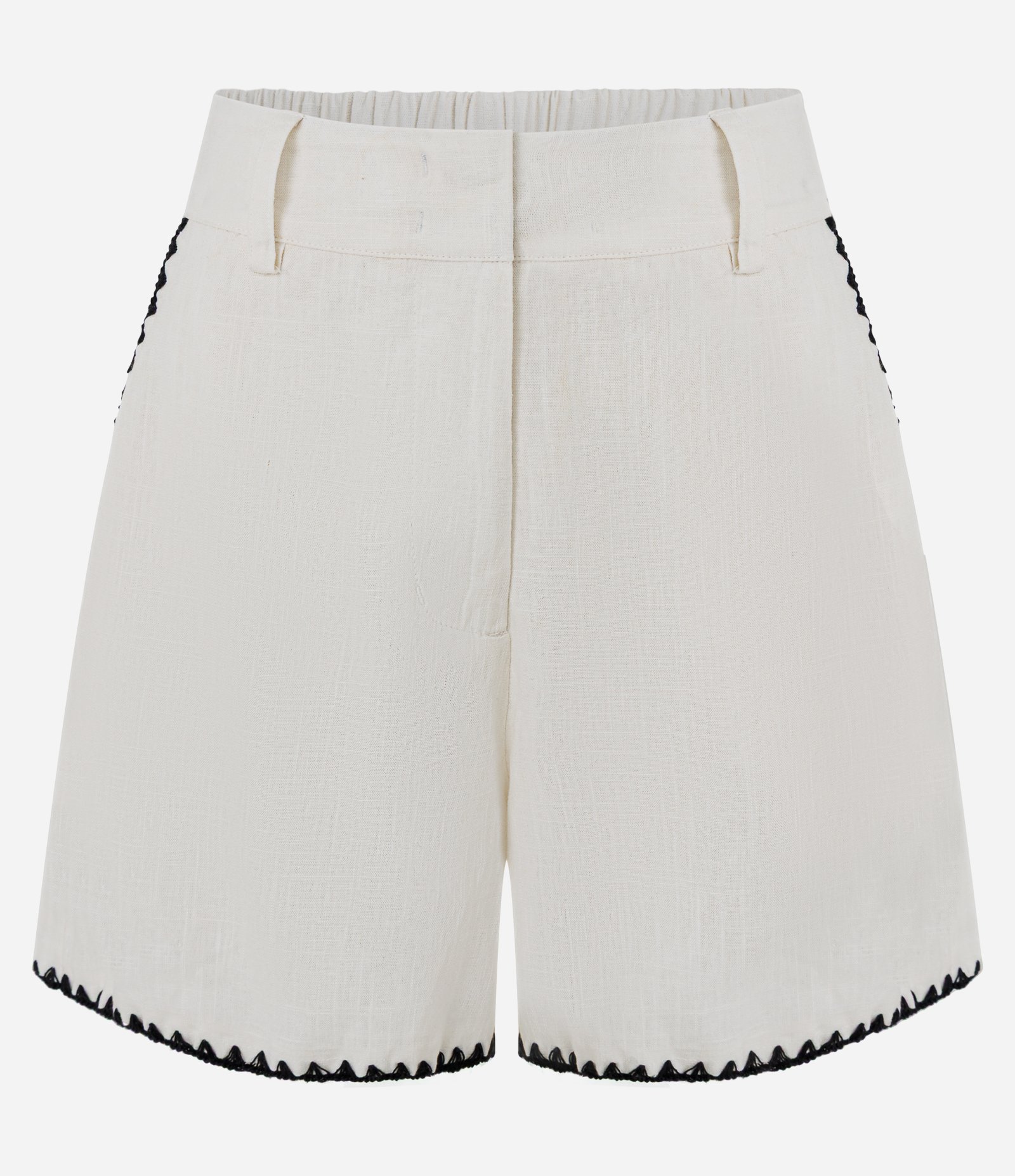 Short em Viscolinho com Detalhe Contrastante Branco 6