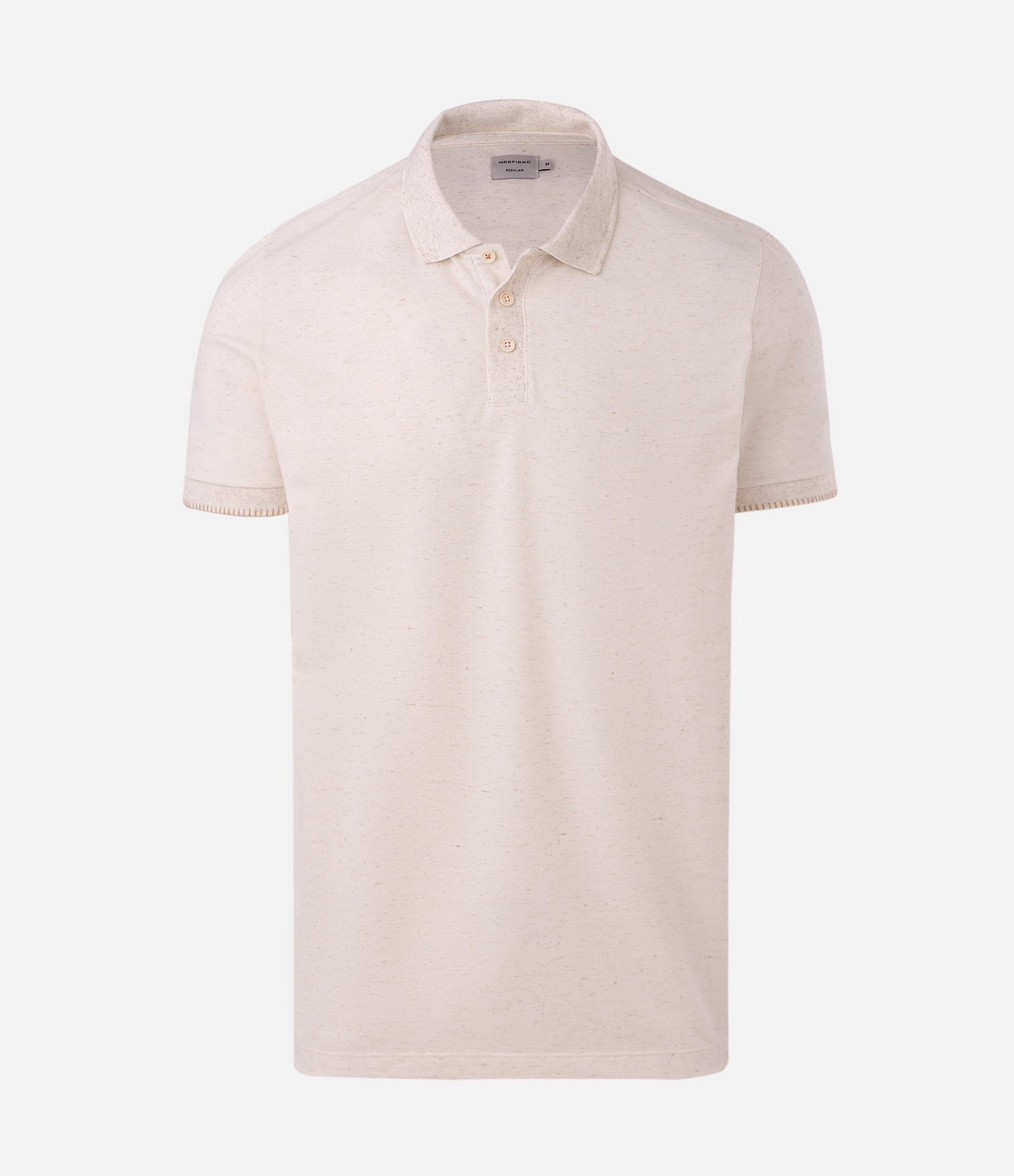 Polo Manga Curta em Piquet com Retilínea Bordada Off White 1