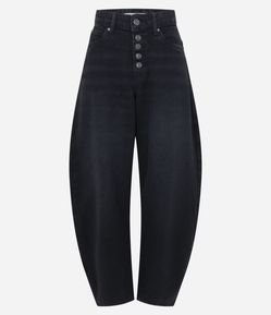 Calça Baggy Balloon em Jeans com Cintura Média