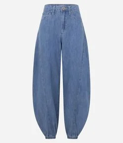 Calça Aladim em Jeans com Cintura Média
