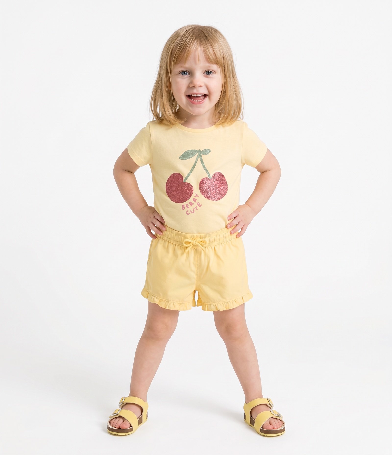 Short Infantil com Babadinhos - Tam 1 a 5 Anos Amarelo 1