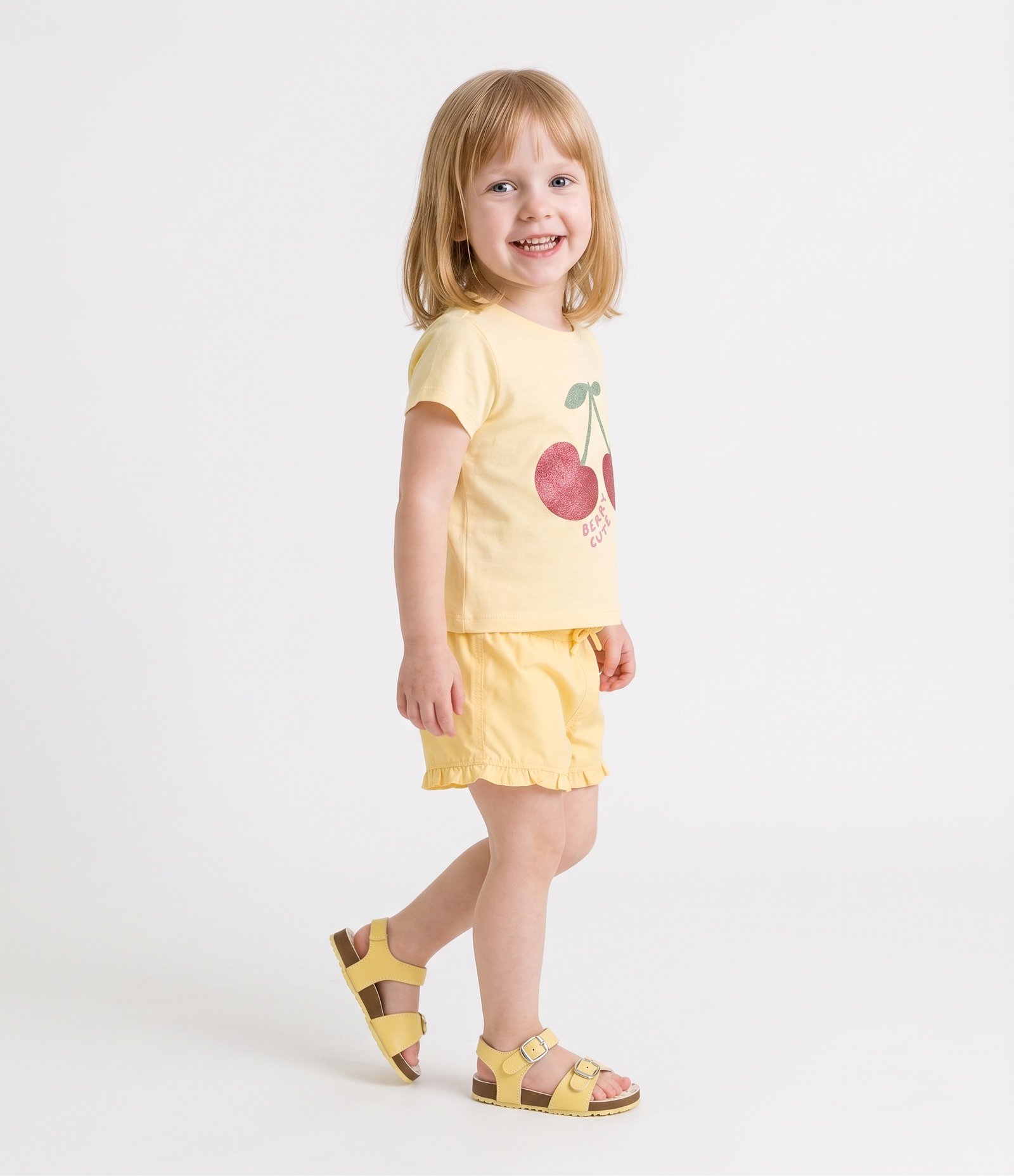 Short Infantil com Babadinhos - Tam 1 a 5 Anos Amarelo 2