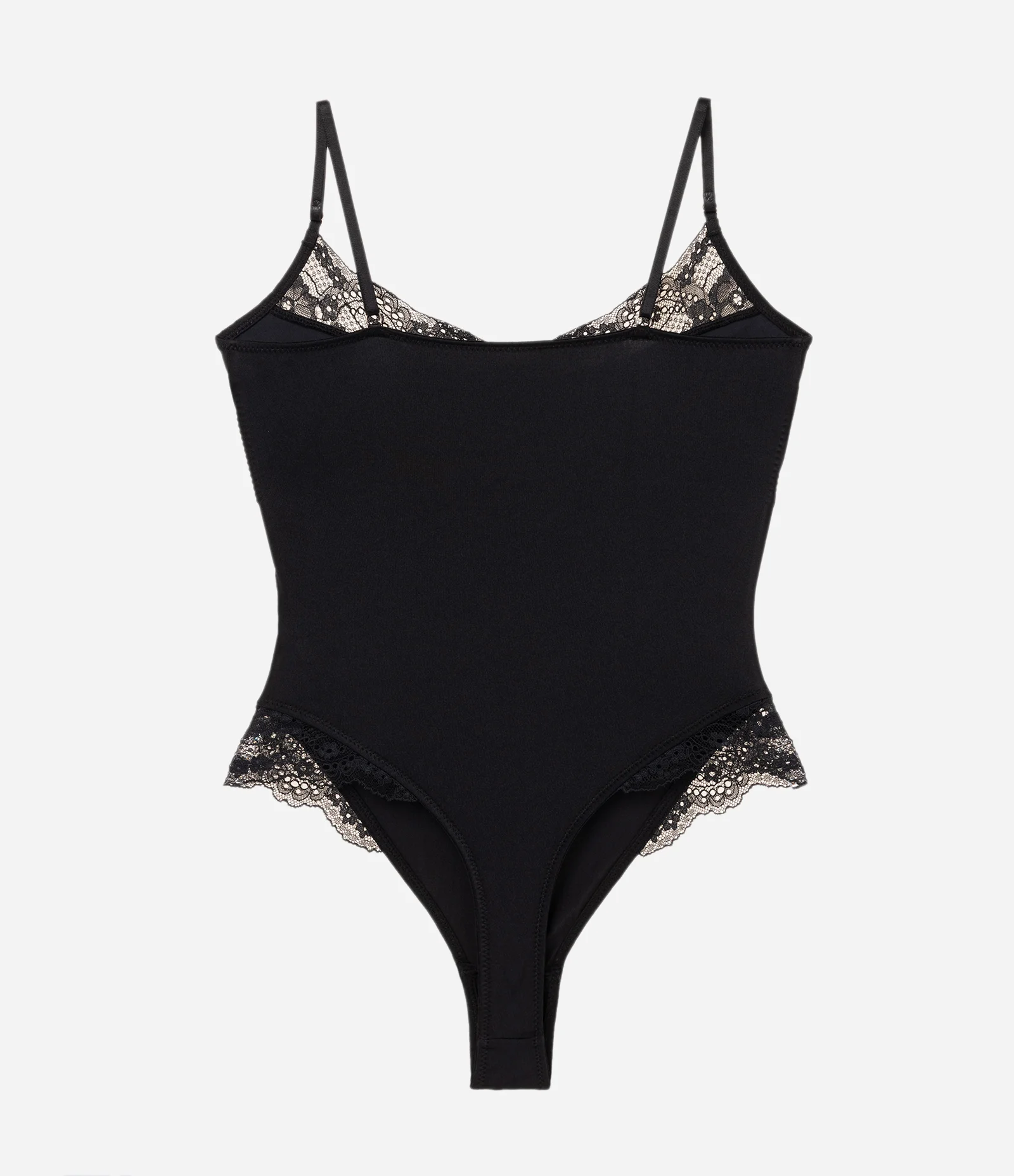 Body com Renda e Alças Finas Preto 2
