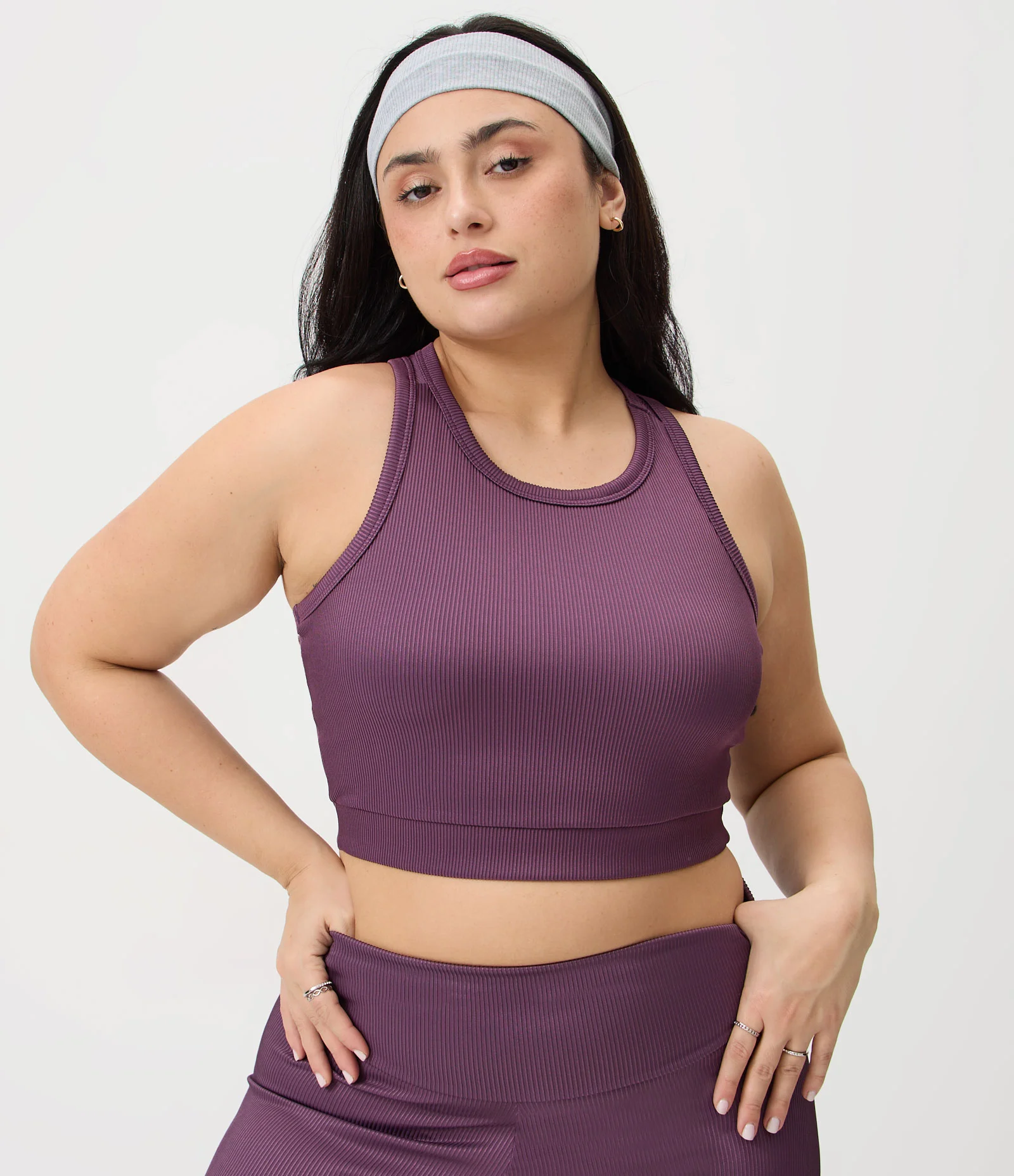 Top Nadador Canelado Curve & Plus Size Roxo 1