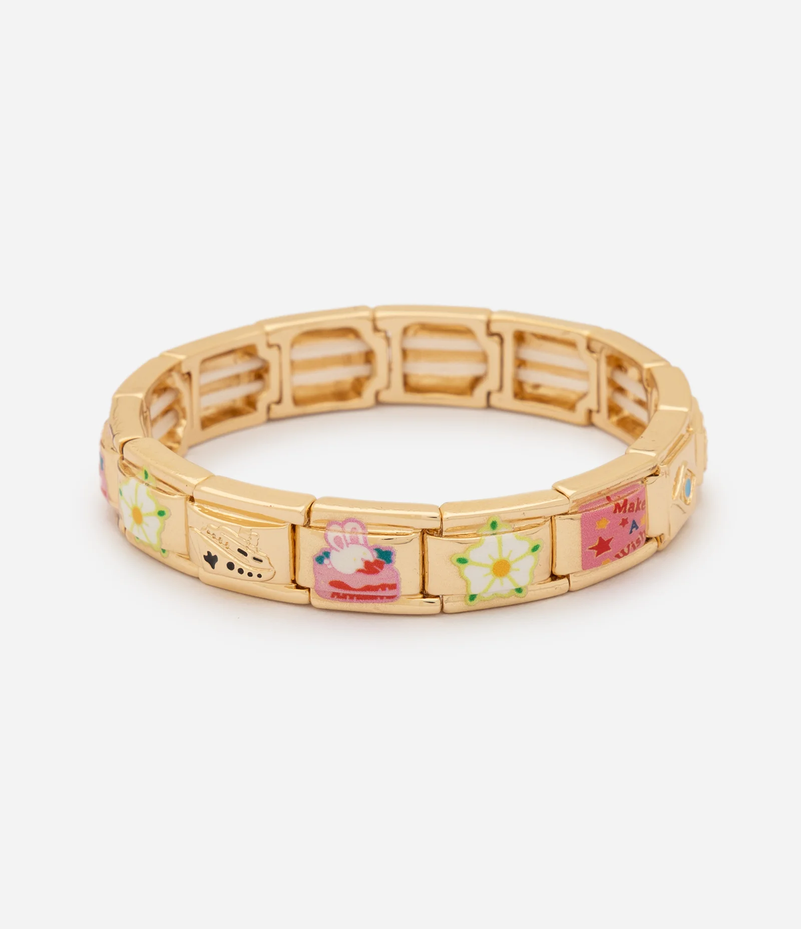 Pulseira em Metal com Aplicações Decorativas Dourado 2