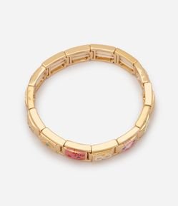 Pulseira em Metal com Aplicações Decorativas