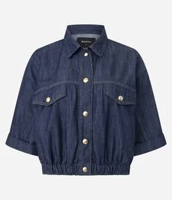 Camisa em Jeans com Barra Ajustada e Botões Diferenciados