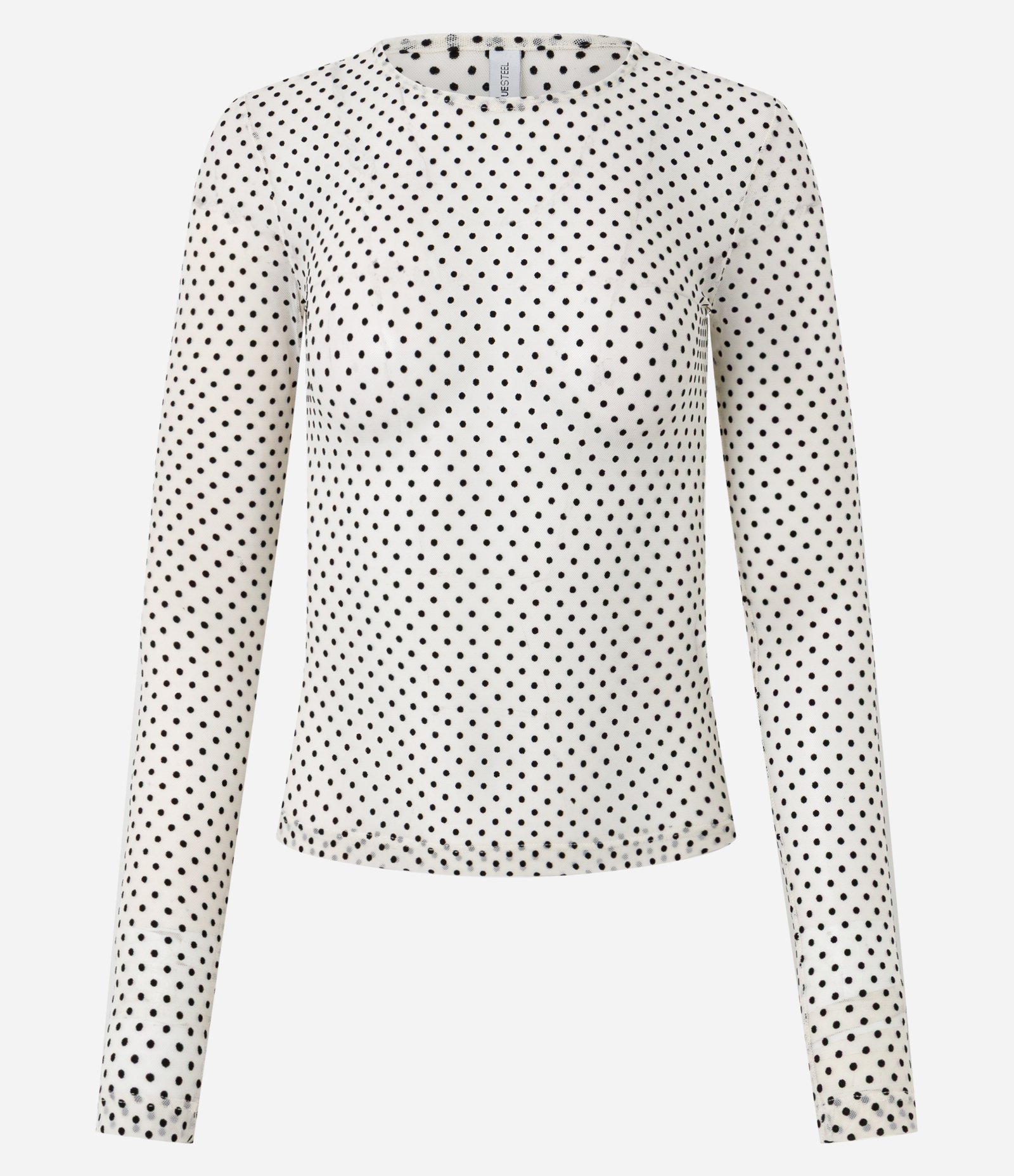 Blusa Segunda Pele em Tule Flocado Branco 1