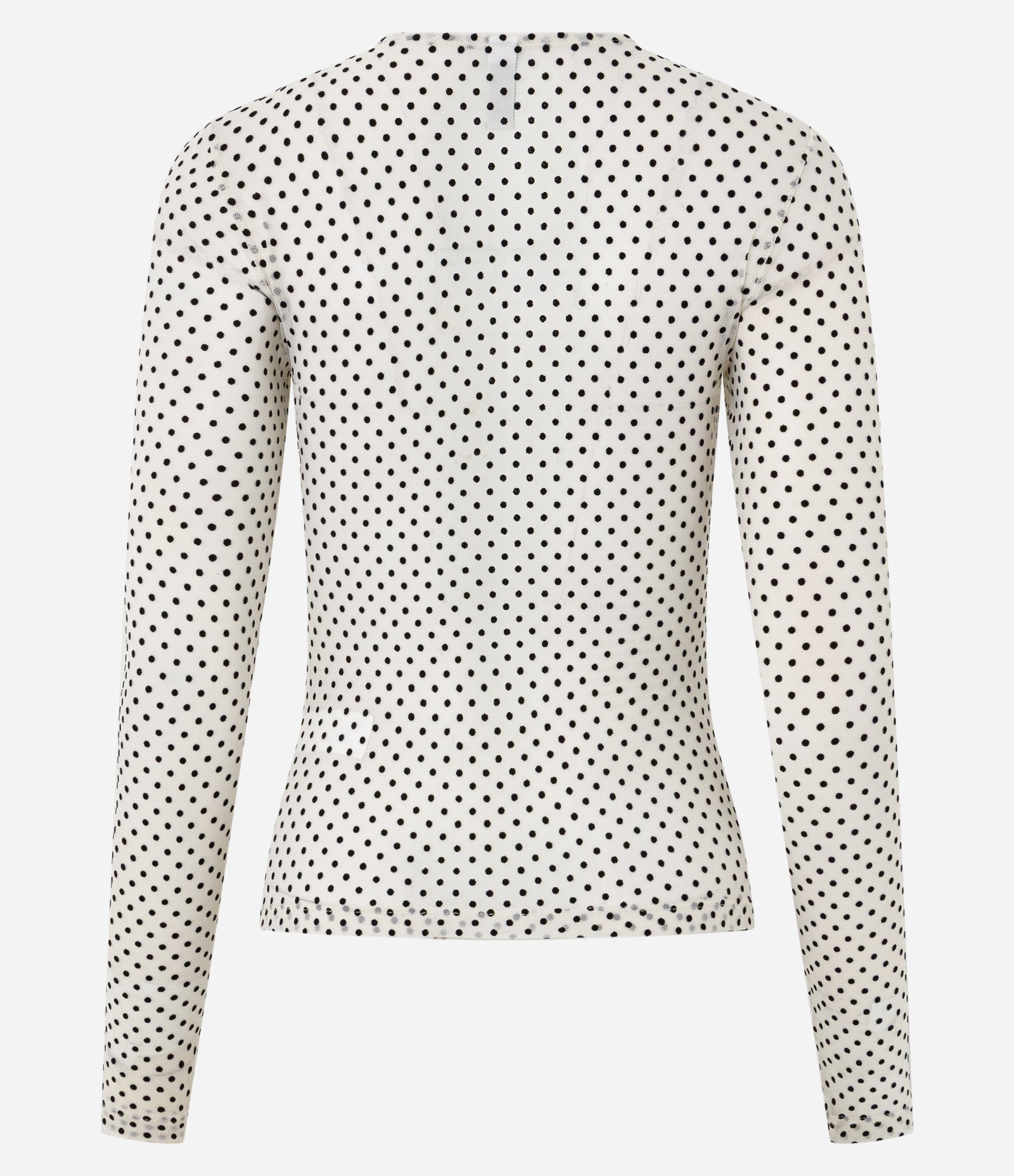 Blusa Segunda Pele em Tule Flocado Branco 3