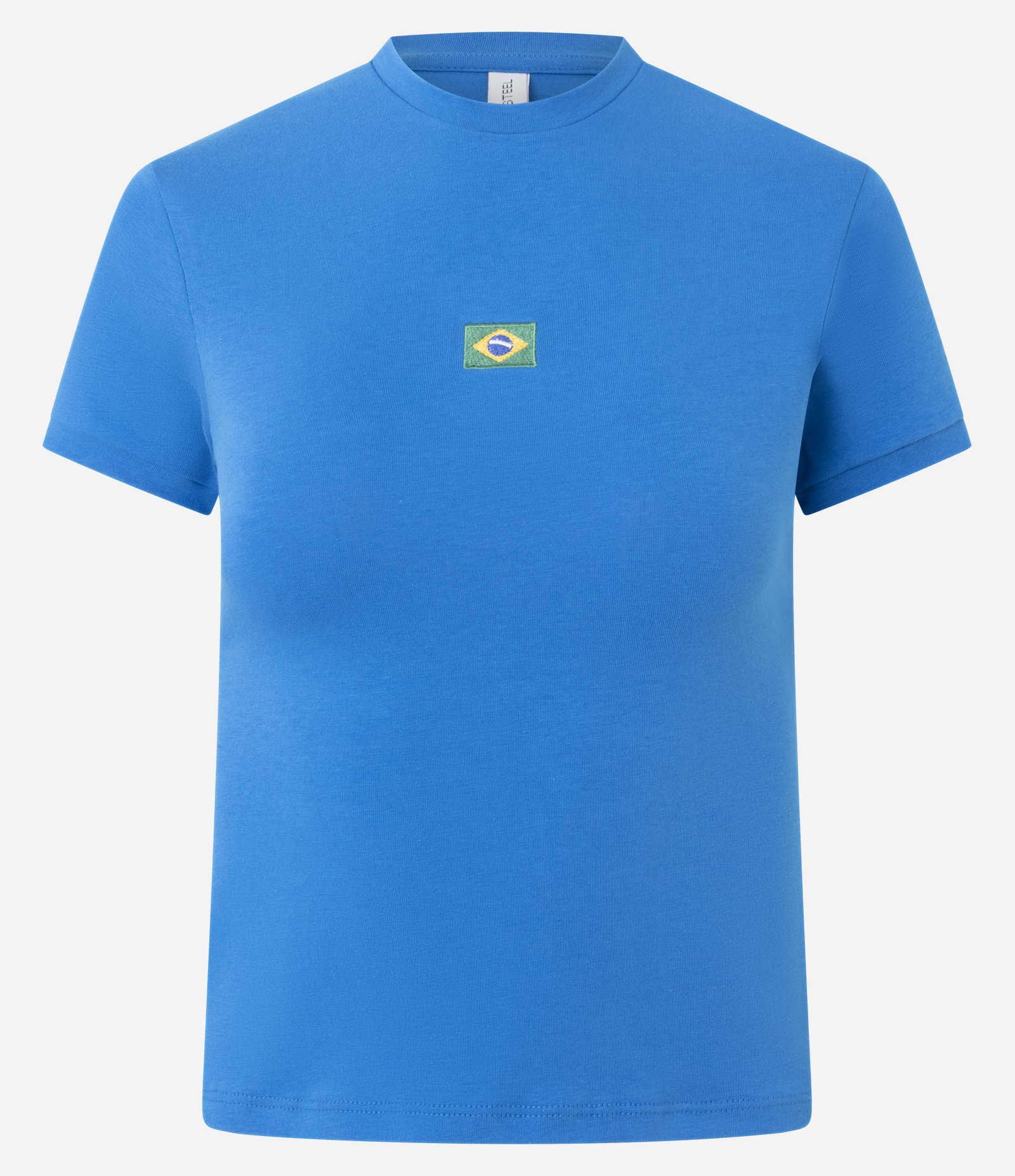 Camiseta Baby Tee com Estampa Brasil Azul 1