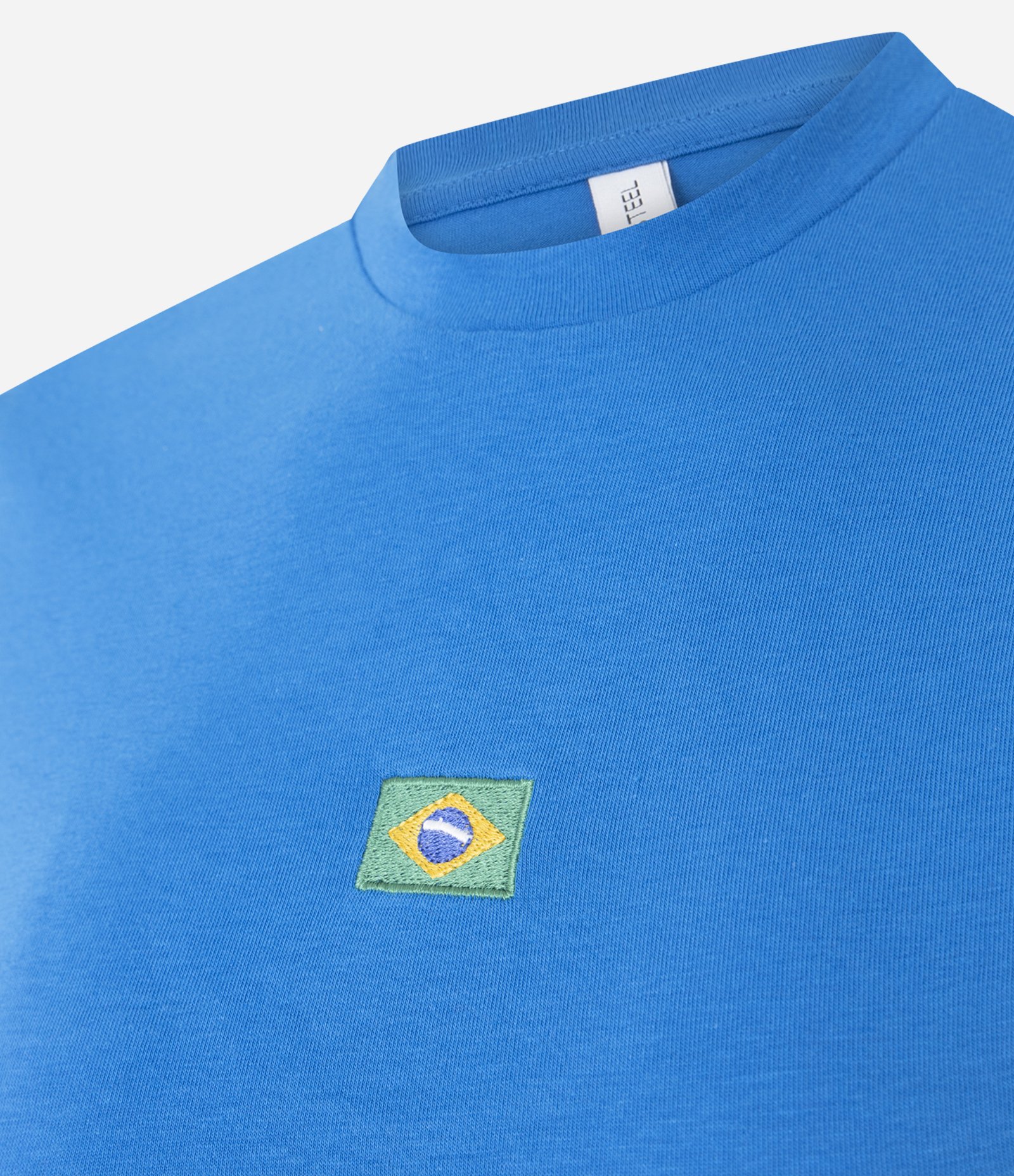 Camiseta Baby Tee com Estampa Brasil Azul 2