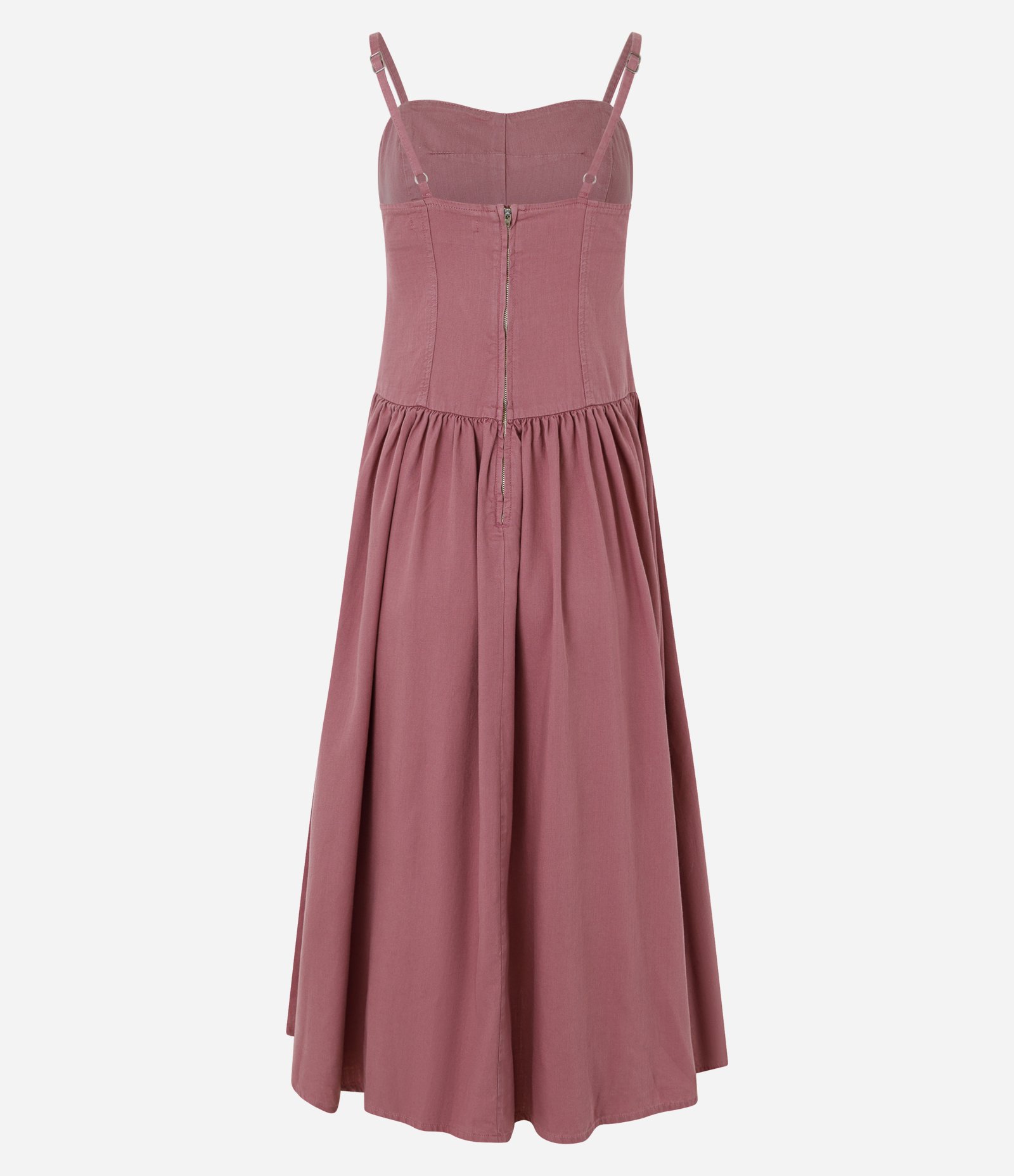 Vestido Midi em Sarja com Recortes Estruturados Rosa 6
