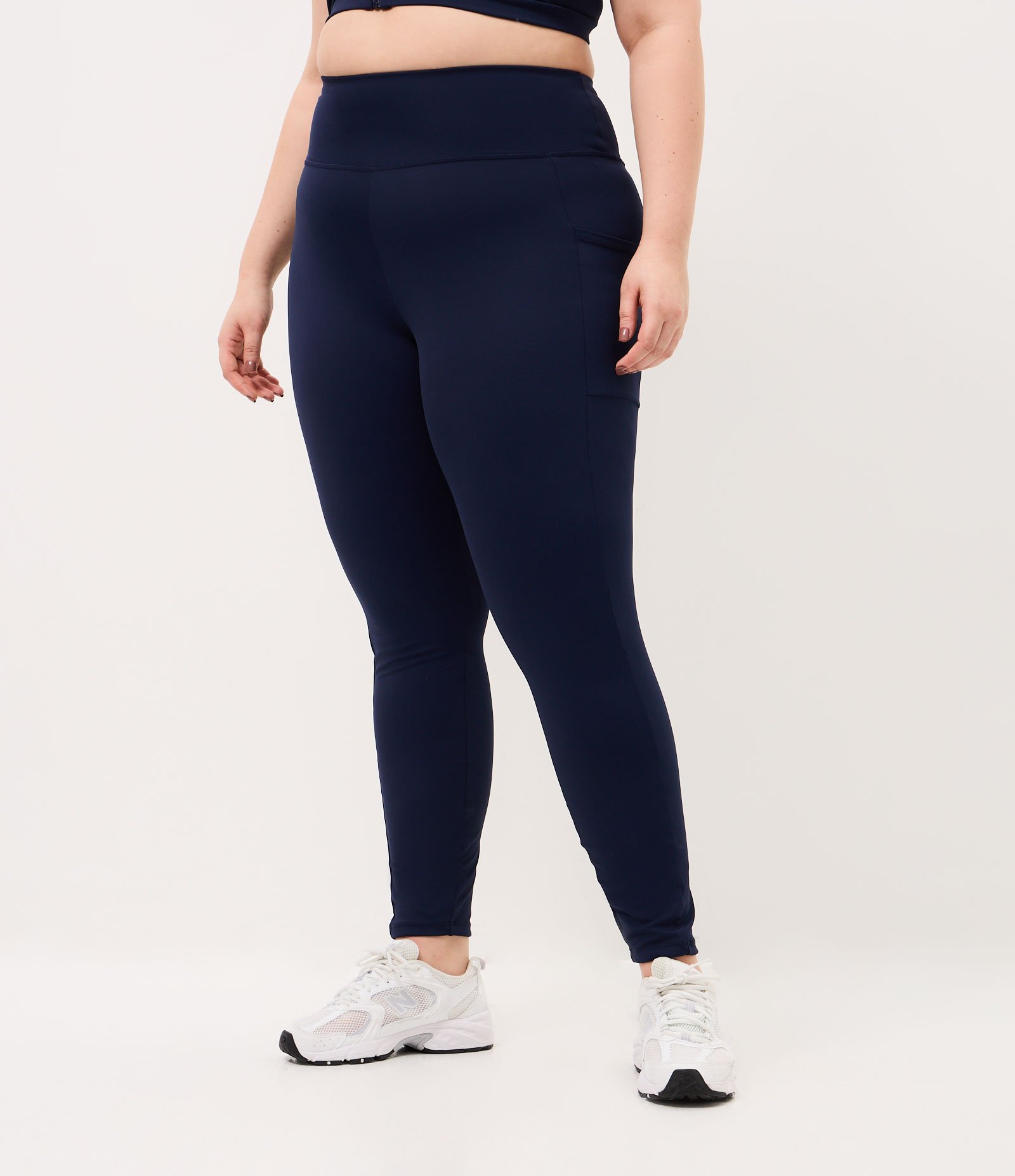 Calça Legging em Poliamida com Bolso Lateral Curve & Plus Size Azul 2