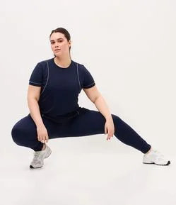 Calça Legging em Poliamida com Bolso Lateral Curve & Plus Size