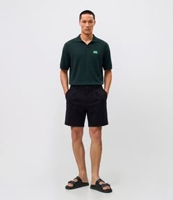 Polo Boxy Texturizada com Patch Brasil