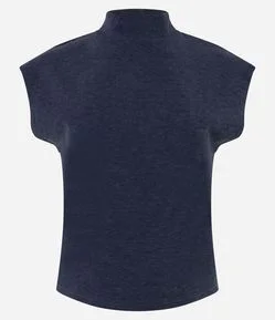 Blusa em Ribana com Gola Alta