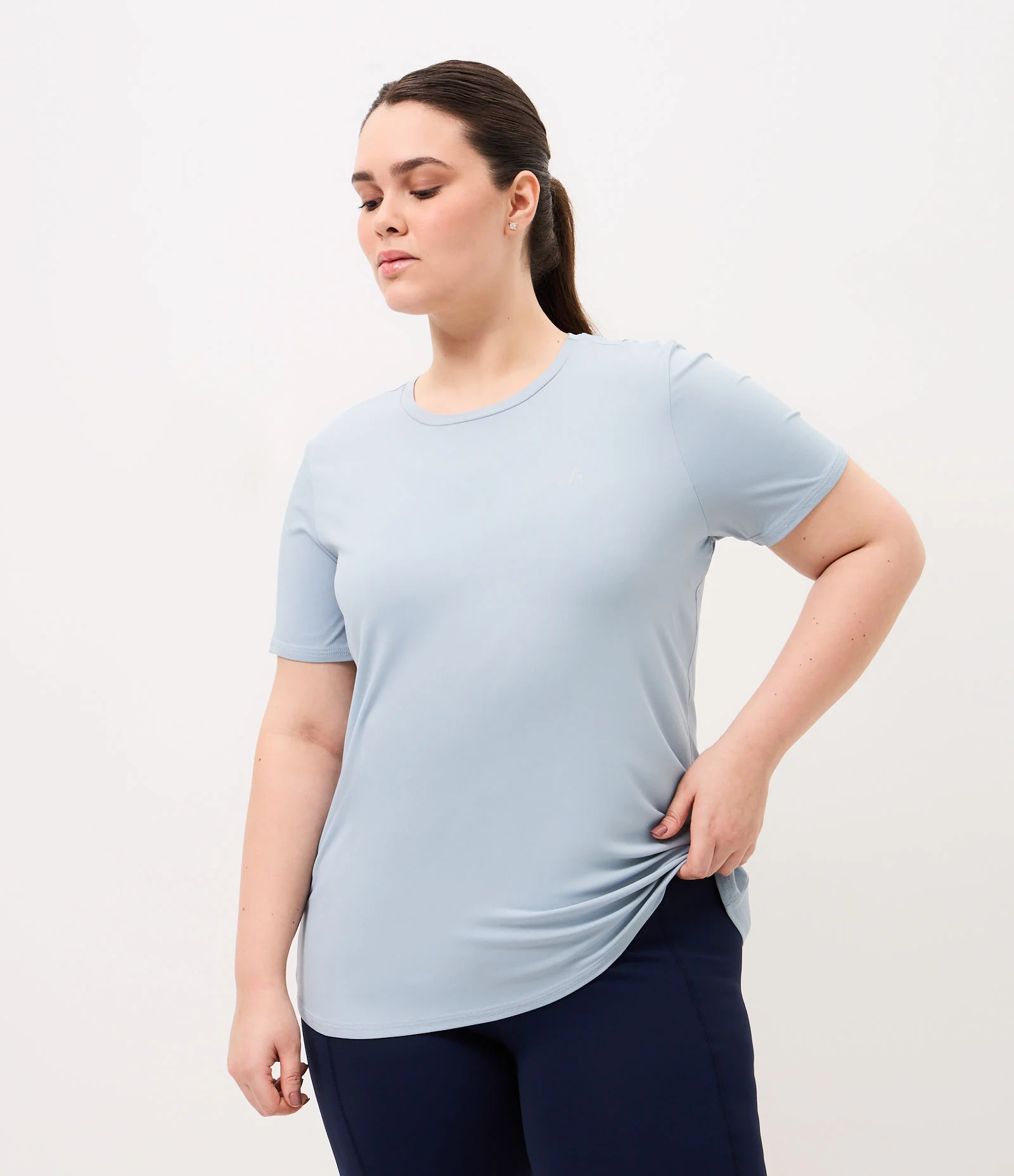 Camiseta Esportiva com Tecnologia Dry Curve & Plus Size Azul Claro 1