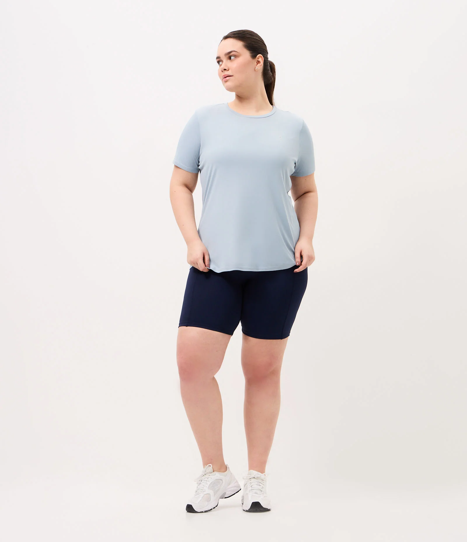 Camiseta Esportiva com Tecnologia Dry Curve & Plus Size Azul Claro 2