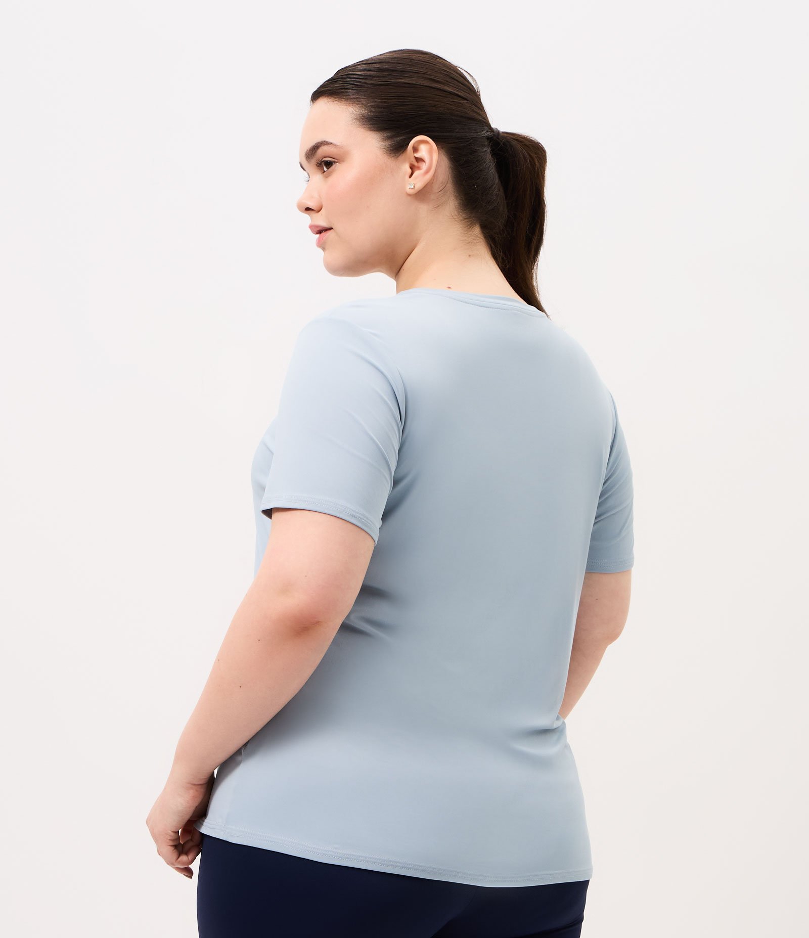 Camiseta Esportiva com Tecnologia Dry Curve & Plus Size Azul Claro 4