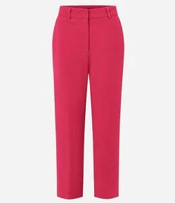 Calça Reta em Crepe com Mini Bolsinho