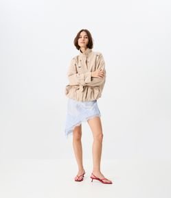 Jaqueta Oversized com Flores em Paetês