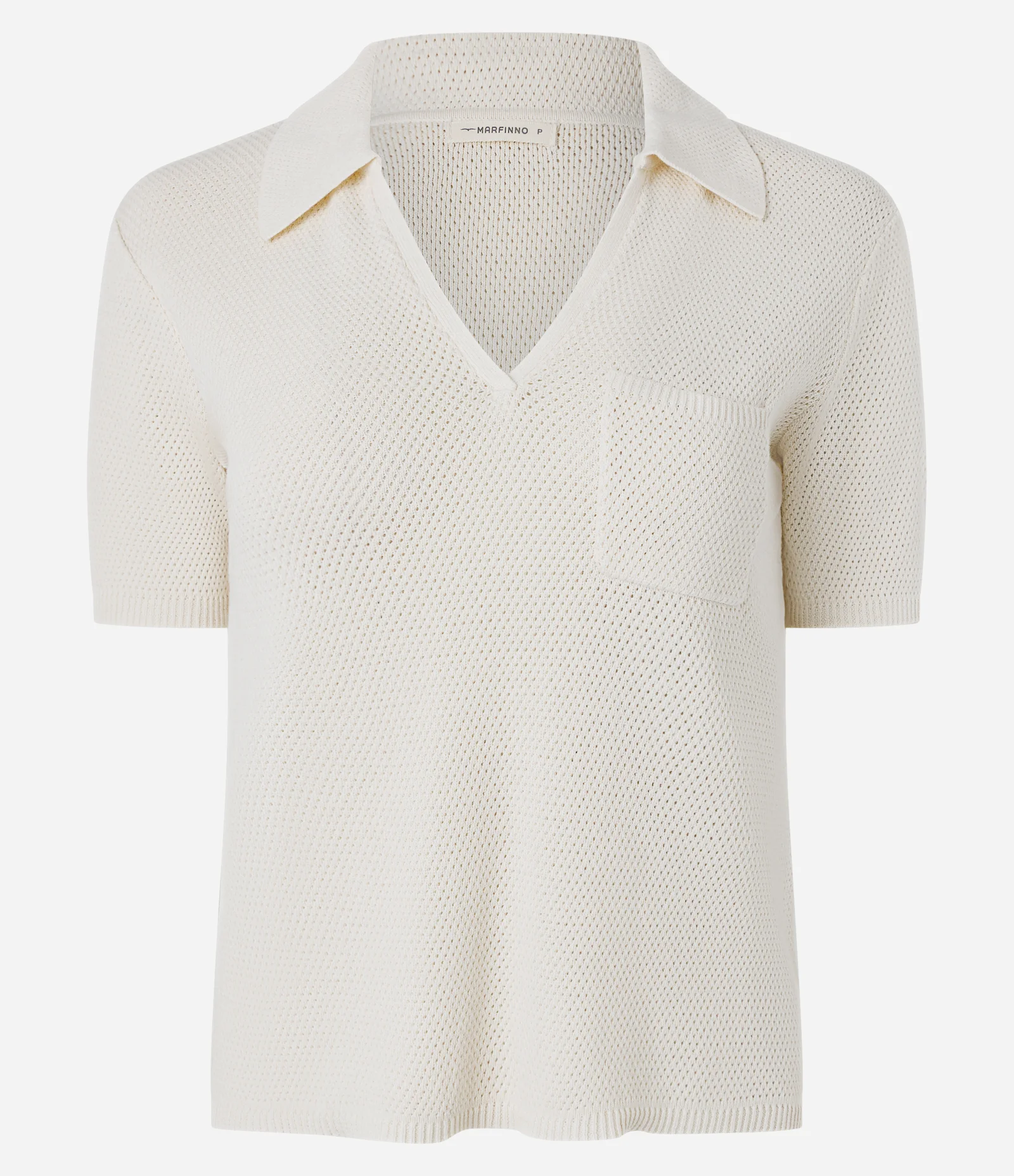 Blusa Regular em Tricô com Bolso Frontal Off White 4