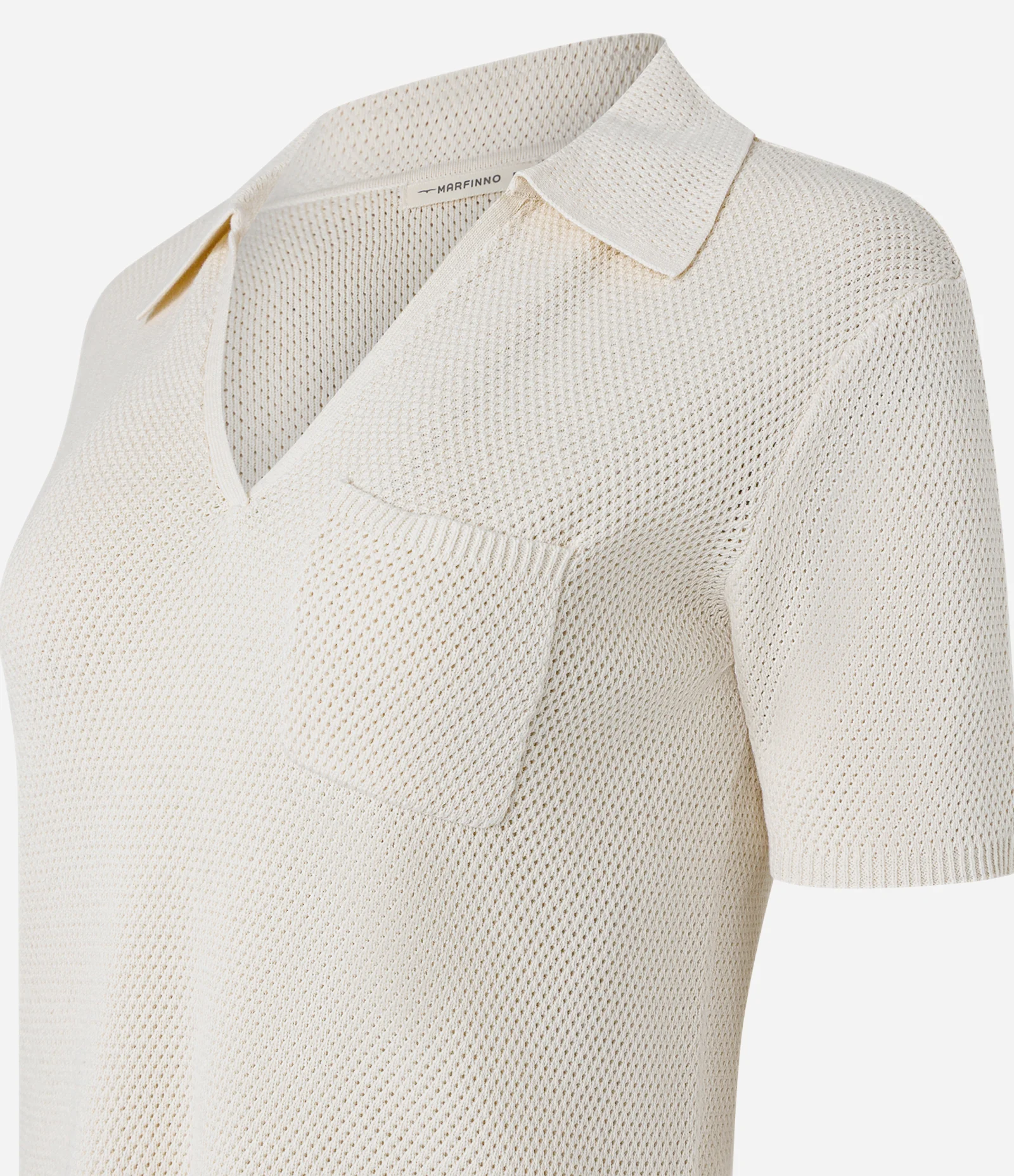 Blusa Regular em Tricô com Bolso Frontal Off White 5