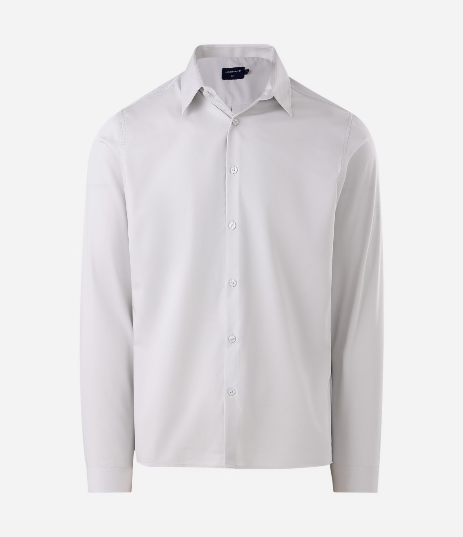 Camisa Slim em Fibra de Bambu Cinza Claro 5