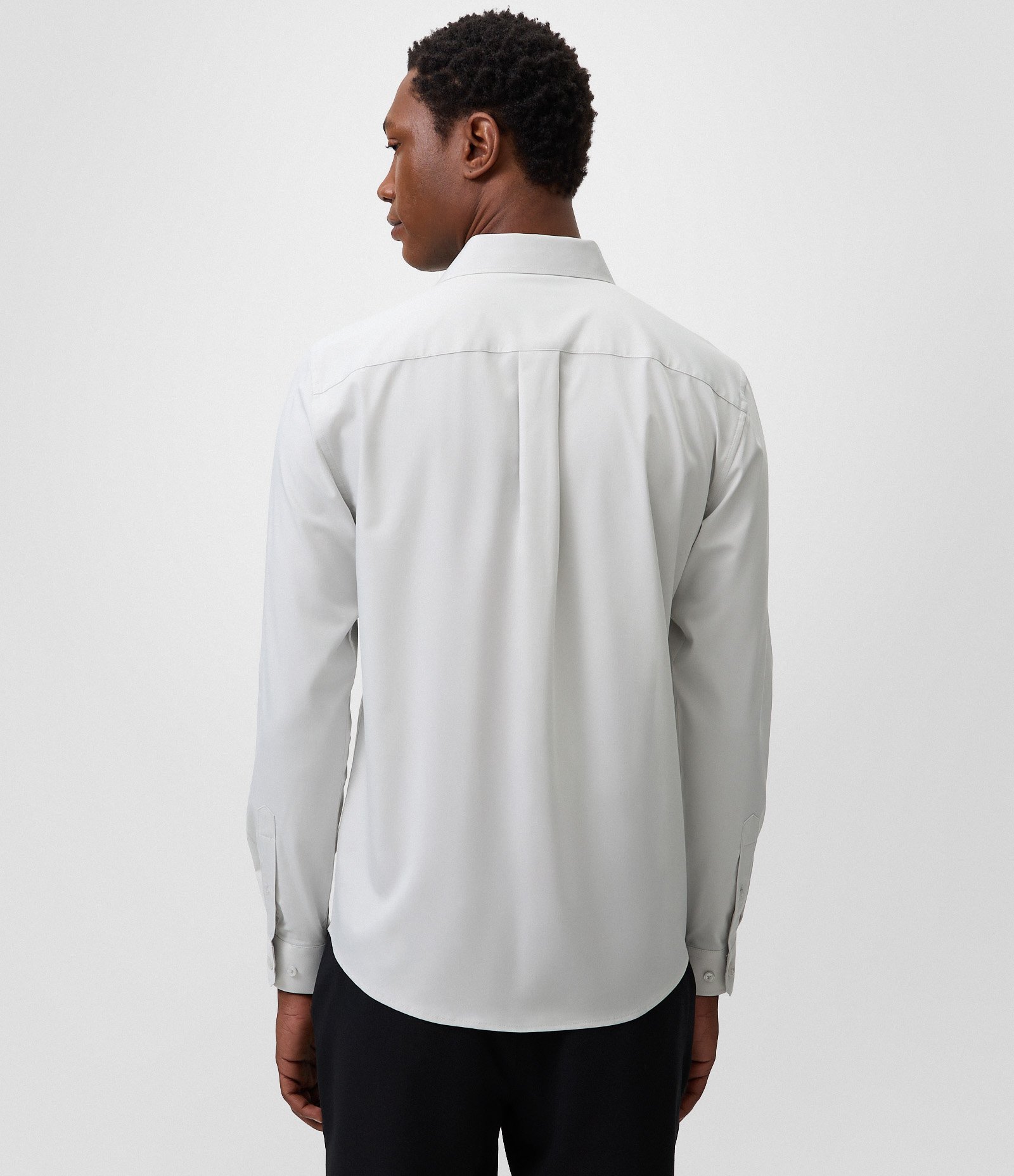 Camisa Slim em Fibra de Bambu Cinza Claro 3