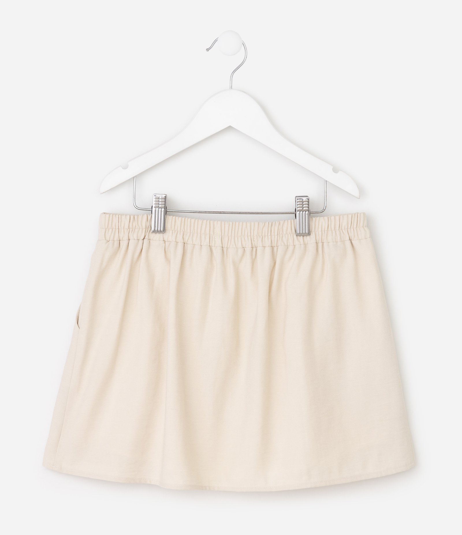 Short Saia Liso com Pregas - Tam 5 a 16 Anos Bege 2
