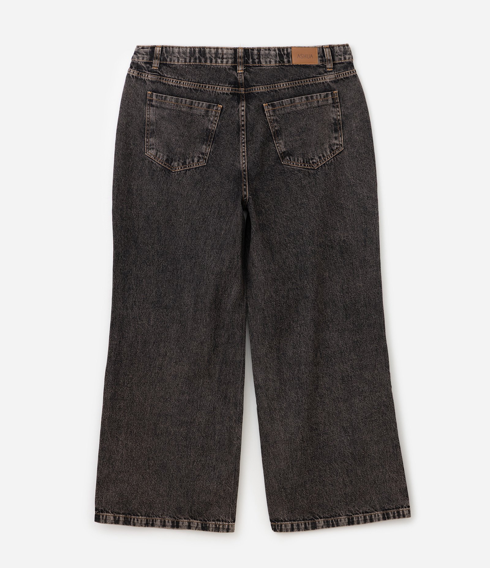 Calça Wide em Jeans com Barra a Fio Curve & Plus Size Marrom 7
