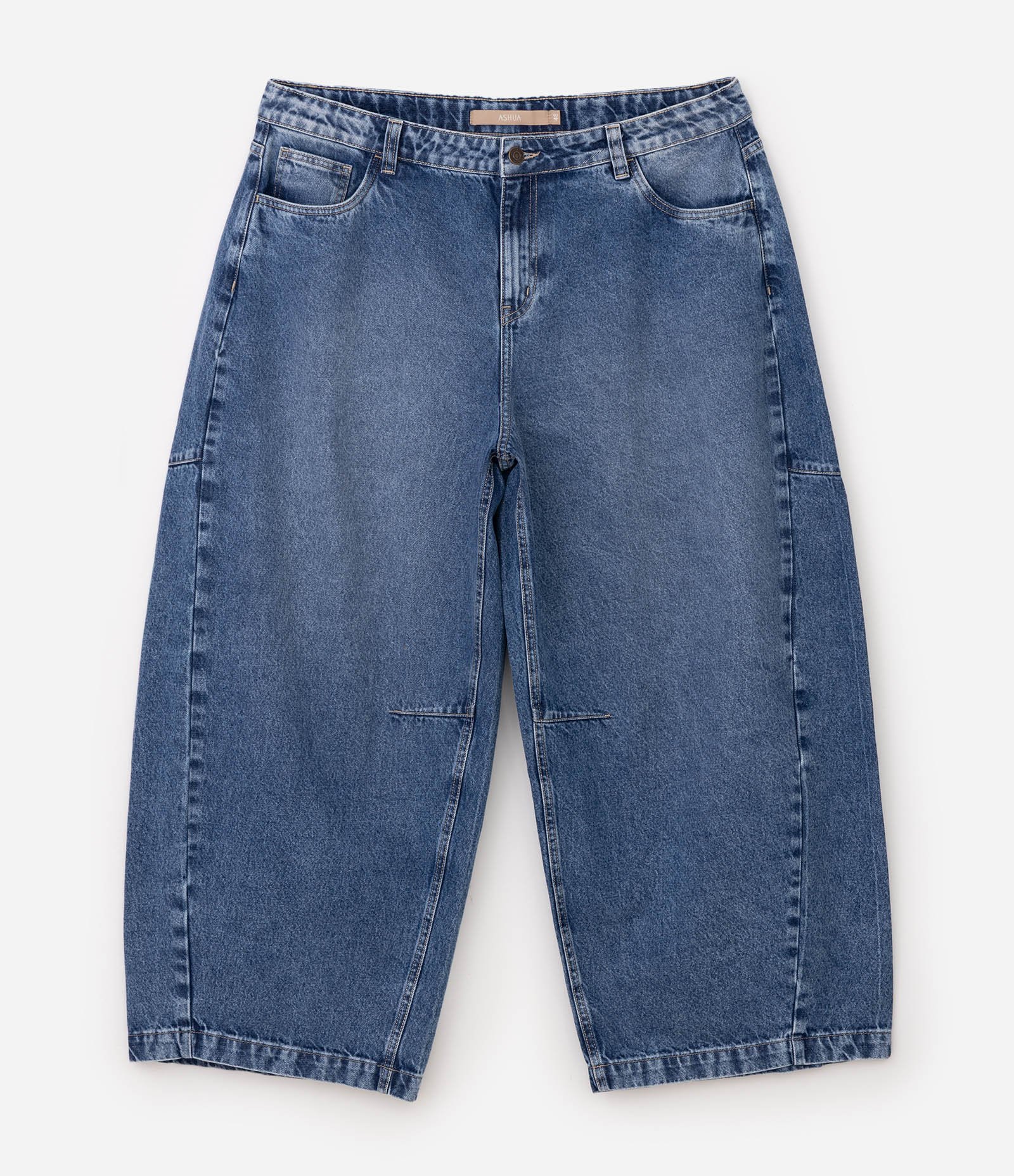 Calça Jeans Barrel com Pences Curve & Plus Size Azul 6
