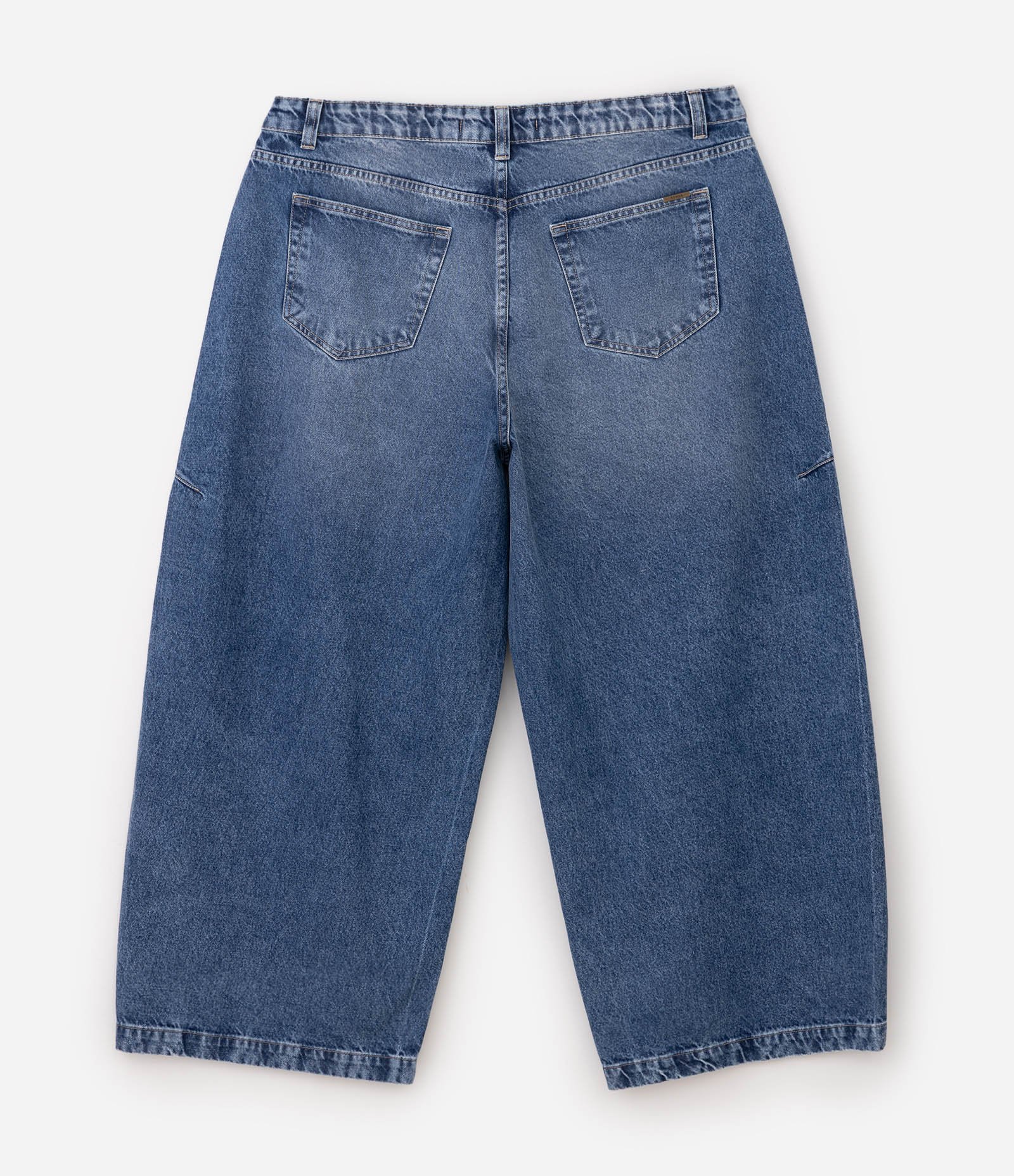 Calça Jeans Barrel com Pences Curve & Plus Size Azul 7