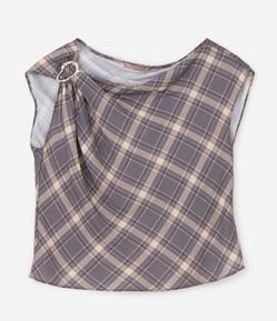 Blusa em Crepe Drapeado Assimétrico Curve & Plus Size