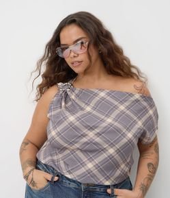 Blusa em Crepe Drapeado Assimétrico Curve & Plus Size