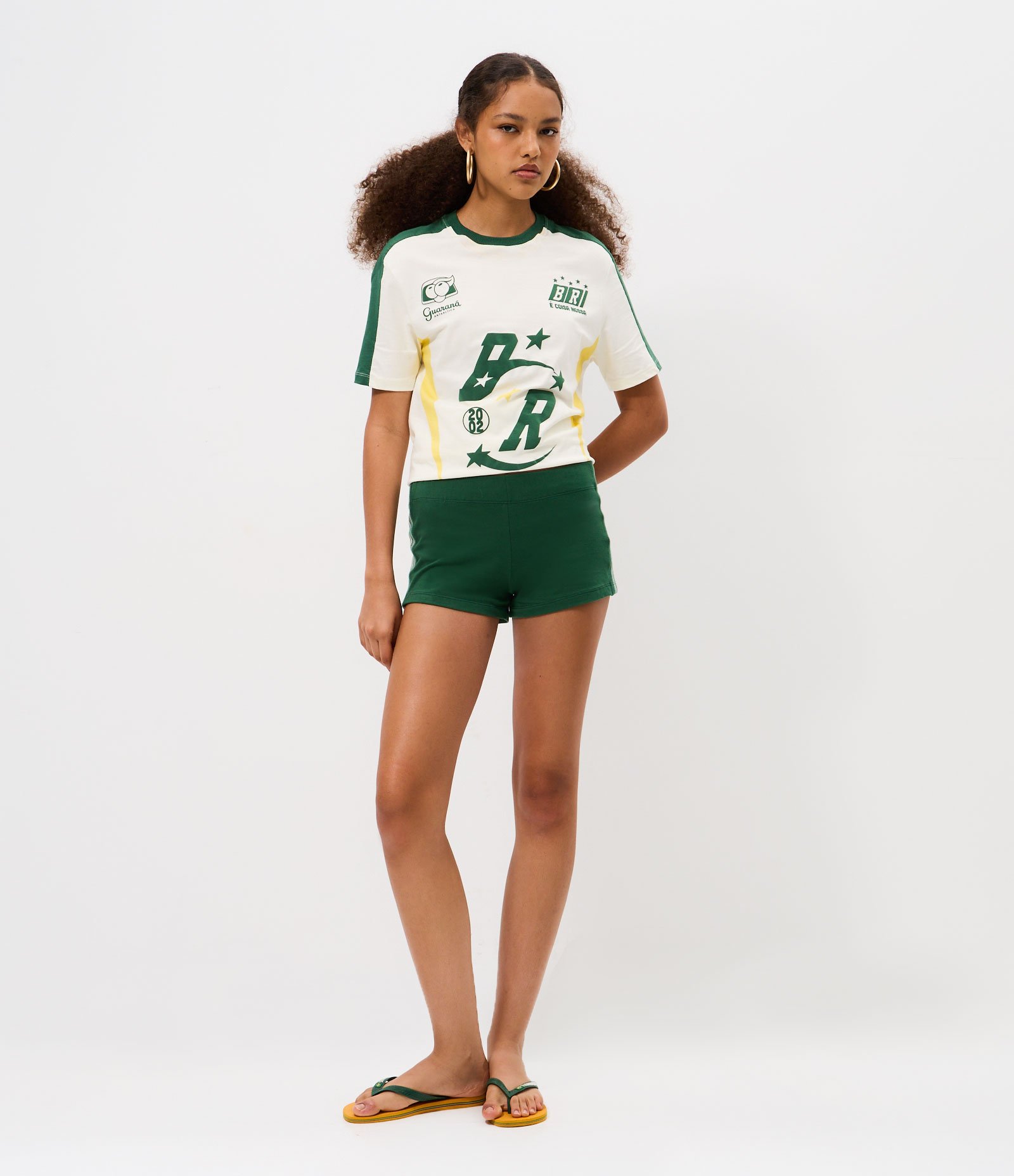 Short Mini com Listras Laterais Contrastantes Verde 1