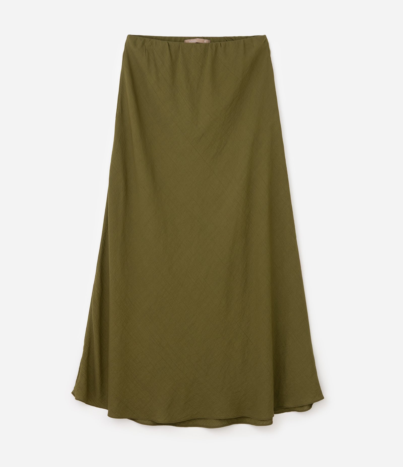 Saia Coluna Longa Texturizada Curve & Plus Size Verde 1