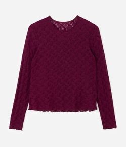 Blusa com Renda Floral e Forro Interno Curve & Plus Size