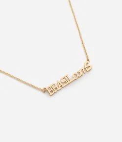 Colar Curto em Metal com Pingente Brasil com S